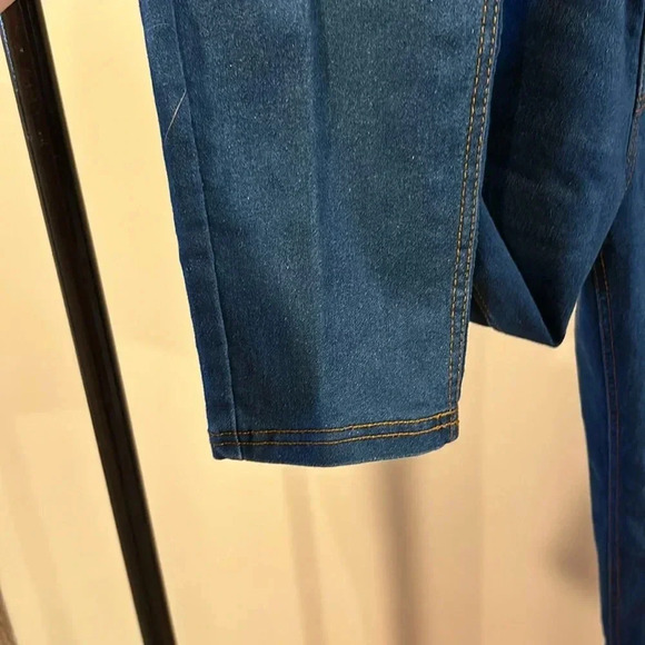 Jvini maternity jeans size medium adjustable waist dark wash distress patches - Picture 4 of 9